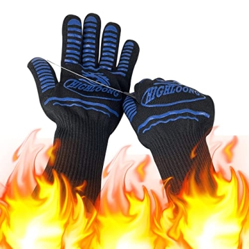 BBQ Gloves, Oven Gloves Original 2 Pack1472℉ Extreme Heat Resistant, Grilling Gloves Silicone Non-...