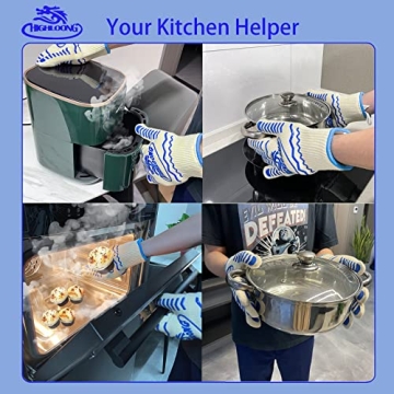 BBQ Oven Gloves 1472℉ Heat Resistant Silicone Non-Slip