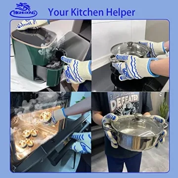 BBQ Oven Gloves 1472℉ Heat Resistant Silicone Non-Slip