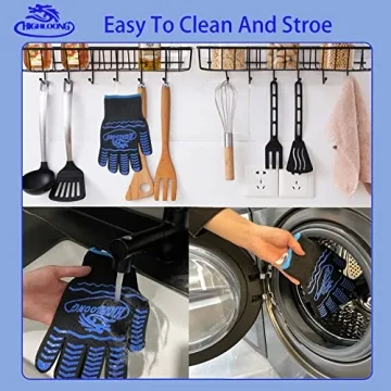 BBQ Oven Gloves 1472℉ Heat Resistant Silicone Non-Slip