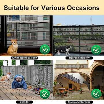 Banister Guard Balcony Safety Net for Kids and Pets 15ft