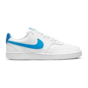Nike Men's Low-Top Sneakers - Classic Retro Basketball Style in White and Lt Photo Blue