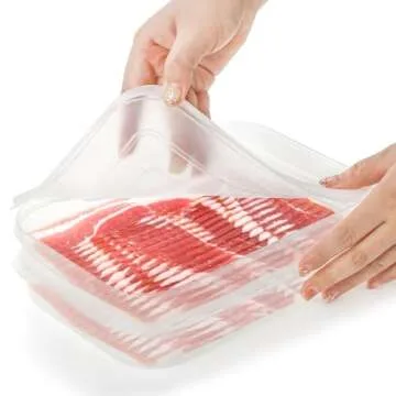 yarlung 6 Pack Bacon Keeper for Refrigerator, Deli Meat Saver Container with Airtight Lid, Cold Cuts...