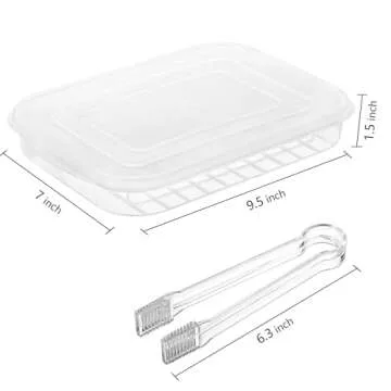 yarlung 6 Pack Bacon Keeper for Refrigerator, Deli Meat Saver Container with Airtight Lid, Cold Cuts Fridge Food Storage, 2 Serving Tongs