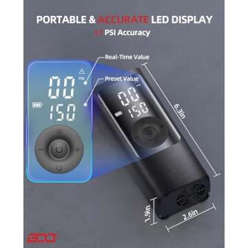 BDO Tire Inflator - 150PSI Portable Air Compressor