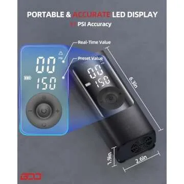 BDO Tire Inflator - 150PSI Portable Air Compressor