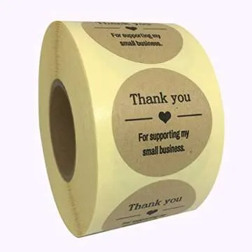 Thank You Stickers for Small Business Support - 500 Pack