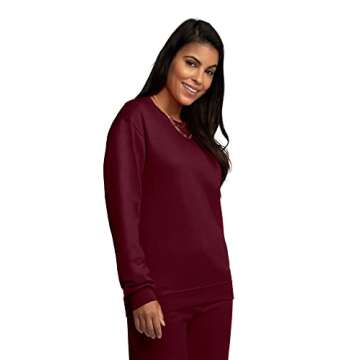 Fruit of the Loom Men's Moisture Wicking Eversoft Fleece Sweatshirt, Maroon, Medium