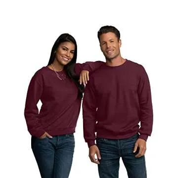 Fruit of the Loom Men's Moisture Wicking Eversoft Fleece Sweatshirt, Maroon, Medium