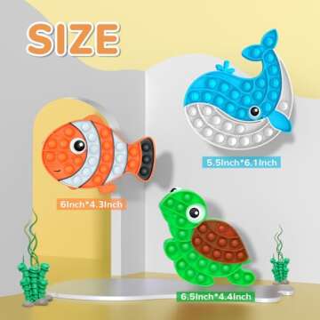 3 Pack Push Bubble Fidget Sensory Toys, Sensory Fidget Poppers Push Bubble Toy, Silicone Squeeze Autism Anxiety Stress Relief Popping Toys for Kids