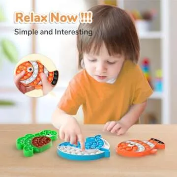 3 Pack Push Bubble Fidget Sensory Toys, Sensory Fidget Poppers Push Bubble Toy, Silicone Squeeze Autism Anxiety Stress Relief Popping Toys for Kids