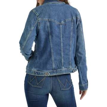 Wrangler Authentics Women's Stretch Denim Jacket, Blue, Small