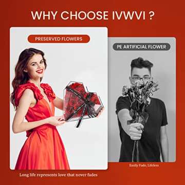 IVWVI Preserved Rose - Gifts for Her,16 PCS Preserved Flowers Immortal Roses Regalos para Mama Mom Gifts Women Gifts for Christmas Eternal Rose Valentines Day Gifts Girlfriend Gifts Grandma Gifts