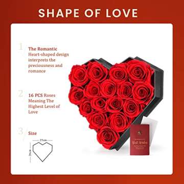 IVWVI Preserved Rose - Gifts for Her,16 PCS Preserved Flowers Immortal Roses Regalos para Mama Mom Gifts Women Gifts for Christmas Eternal Rose Valentines Day Gifts Girlfriend Gifts Grandma Gifts