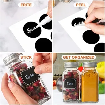 16 Pack Glass Spice Jars with 80 Labels and Funnel