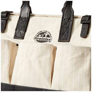 Graintex CB1154 18 Inch Mason's Canvas Tool Bag for Framers, Handyman, Contractors, Electrician's, Construction Workers