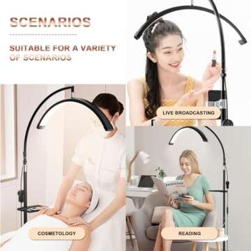 Aiexcxs Eyelash LED Floor Light Estheticians Light, Tattoo Light, Pmu Lamp, Facialist Moon Lamp, Lig...