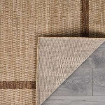 LuuL Home Bordered Outdoor Rug 5x7 Washable Outside Carpet for Indoor Patio Porch Waterproof Easy Cleaning Non Shedding Area Rugs Jute Beige - Nut Brown 5 x 7