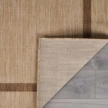 LuuL Home Bordered Outdoor Rug 5x7 Washable Outside Carpet for Indoor Patio Porch Waterproof Easy Cleaning Non Shedding Area Rugs Jute Beige - Nut Brown 5 x 7