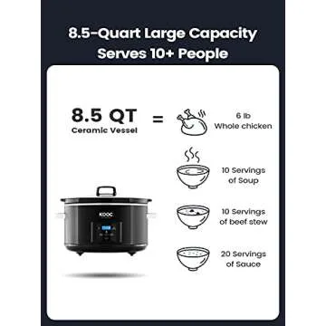 KOOC 8.5-Quart Programmable Slow Cooker for Easy Cooking