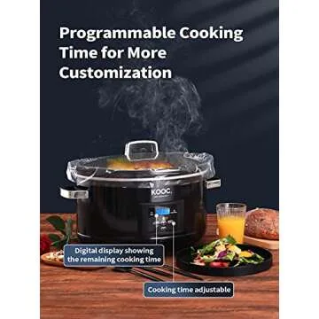 KOOC 8.5-Quart Programmable Slow Cooker for Easy Cooking