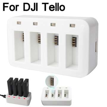 Cinhent Drone Accessories Kit, 4 in1 Multi Battery Charger Hub Intelligent Quick Charging for DJI Te...