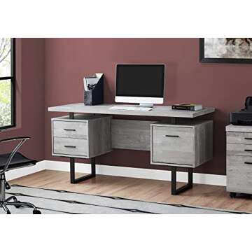 Monarch Specialties Computer Desk with Drawers - Contemporary Style - Home & Office Computer Desk wi...