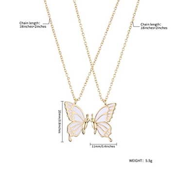 Butterfly Friendship Necklace for Best Friends