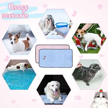 Tegeme 4 Pack Dog Towels for Drying Microfiber Soft Absorbent Pet Bath Towel Dog Drying Grooming Clo...