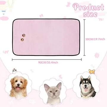 Tegeme 4 Pack Dog Towels for Drying Microfiber Soft Absorbent Pet Bath Towel Dog Drying Grooming Cloth with Embroidered Paw for Pet Cat Bathing Grooming(35 x 20 Inch,Blue, Pink)