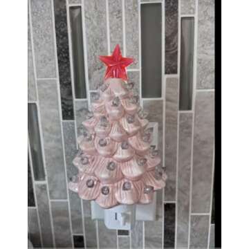 Decorative Ceramic Christmas Tree Night - Pink