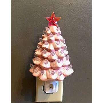 Decorative Ceramic Christmas Tree Night - Pink