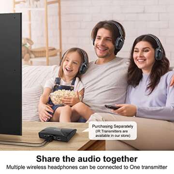 SIMOLIO Infrared Headphones for Car DVD, Universal 2 Channel IR Headphones for Honda Odyssey, uConnect Chrysler Pacifica, Town & Country, GMC Yukon, Wireless Headsets for TV, Outdoor Movie, 3 Pack