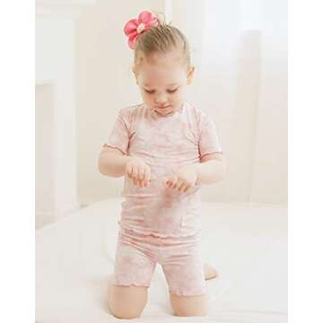 VAENAIT BABY Infant Toddler Kids Junior Soft Bamboo Pajamas Tie Dye Short Summer Pjs 2pcs Set 6M-12Y