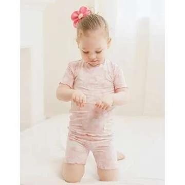 VAENAIT BABY Infant Toddler Kids Junior Soft Bamboo Pajamas Tie Dye Short Summer Pjs 2pcs Set 6M-12Y
