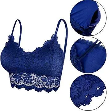 Duufin 5 Pcs Lace Bralette Padded Lace Bandeau Bra with Straps for Women Girls, S-M