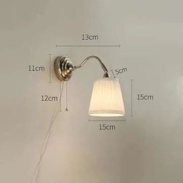 E14 Fabric Wall Lamp with Pull Chain for Home Decor