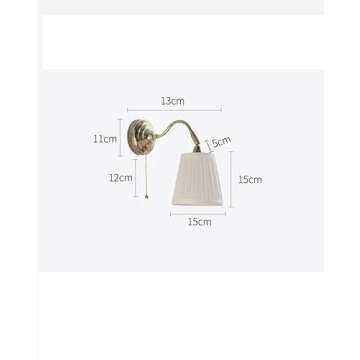 E14 Fabric Wall Lamp with Pull Chain for Home Decor