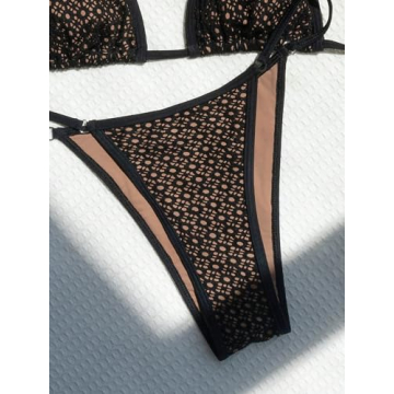 GORGLITTER Women's High Cut Triangle Bikini Set