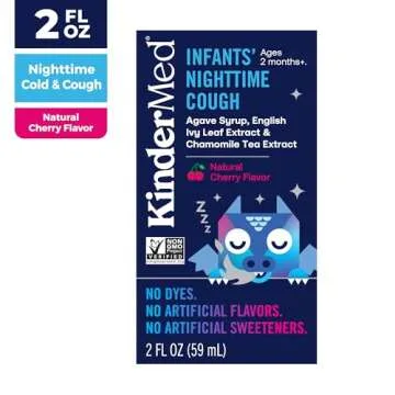 KinderMed Infants' Nighttime Cough, Organic Agave Syrup, English Ivy Leaf Extract, Chamomile Tea Ext...