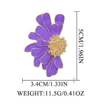 Aksod Trendy Large Flower Earrings Purple Big Floral Earrings Cute Daisy Studs Bohemian Vintage Summer Holiday Party Earrings Jewelry for Women (Purple)