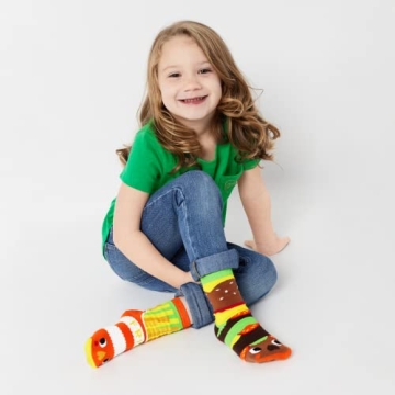 Pals Burgers & Fries Kids Crew Socks Non-Slip Fun