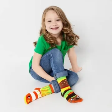 Pals Burgers & Fries Kids Crew Socks Non-Slip Fun