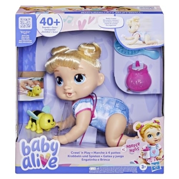 Baby Alive Crawl 'n Play Harper Hugs Electronic Crawling Baby Doll Set, Fun Interactive Toy for Kids...
