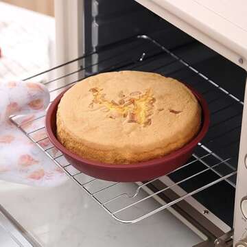 KOOTIPS Baking Silicone 10-Inch Round Cake Pan Baking Mold, BPA Free, Non-Stick European-Grade Silicone, 2.16-Inches Deep