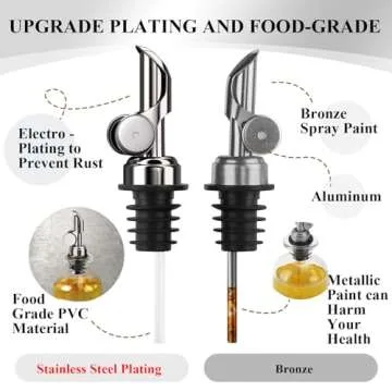 Olive Oil Dispenser Bottle with Bamboo Tray, GIXSEGIE Oil and Vinegar Dispenser Set w.Metal Pour Spout, Coffee Syrup Dispenser, Olive Oil Cruet Cooking Oil Dispenser, Oil Container Bottles for Kitchen