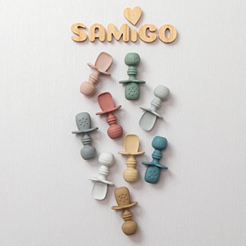SAMiGO Silicone Baby Spoons for Safe Self-Feeding 6+