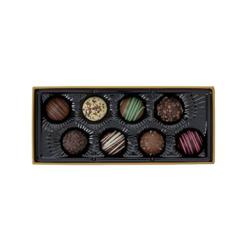 CRAVINGS BY ZOE Chocolate Truffle Gift Box | 8 Count | Assorted Gourmet Milk & Dark Chocolate Candy Food Gift Basket Christmas, Birthday, Get Well, Holiday, Thank You Men Women Mom Dad Family Him Her