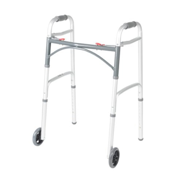 Drive Medical 10210-1 Adjustable Folding Walker with Wheels for Easy Mobility