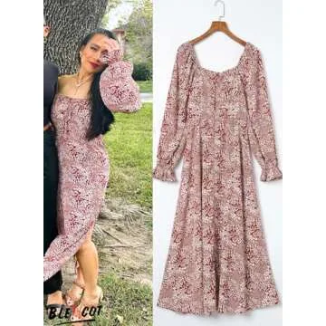 Stylish BLENCOT Floral Maxi Dress for Women - Red & Vibrant